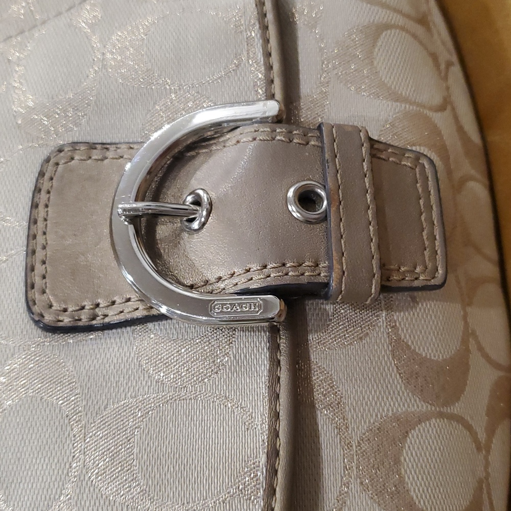 Coach Soho Vintage Canvas & Leather Gold Monogrammed Crossbody Bag - Picture 4 of 17